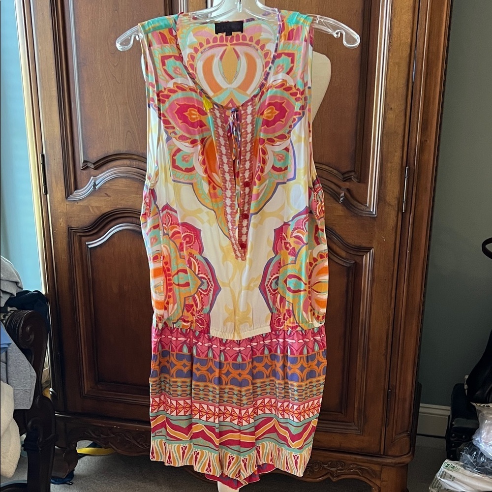 Hale Bob Multicolor Sleeveless Viscose Romper, NWT, L